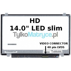 Matryca 14.0" WXGA HD (1366X768) LED matowy 40 pin LED  kompatybilna z LG PART LP140WH2(TL)(F1)