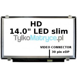 Matryca 14.0" WXGA HD (1366X768) LED matowy 30 pin eDP  kompatybilna z LG PART LP140WH2(TP)(S1)