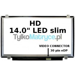 Matryca 14.0" WXGA HD (1366X768) LED glossy 30 pin eDP  kompatybilna z LG PART LP140WH2(TP)(S1)