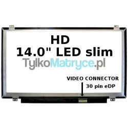 Matryca 14.0" WXGA HD (1366X768) LED glossy 30 pin eDP  kompatybilna z Samsung PART LTN140AT30
